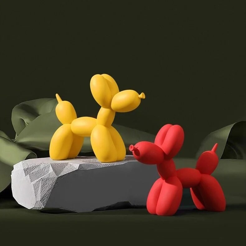 Sculpture Chien Ballon – Figurine Décorative en Résine