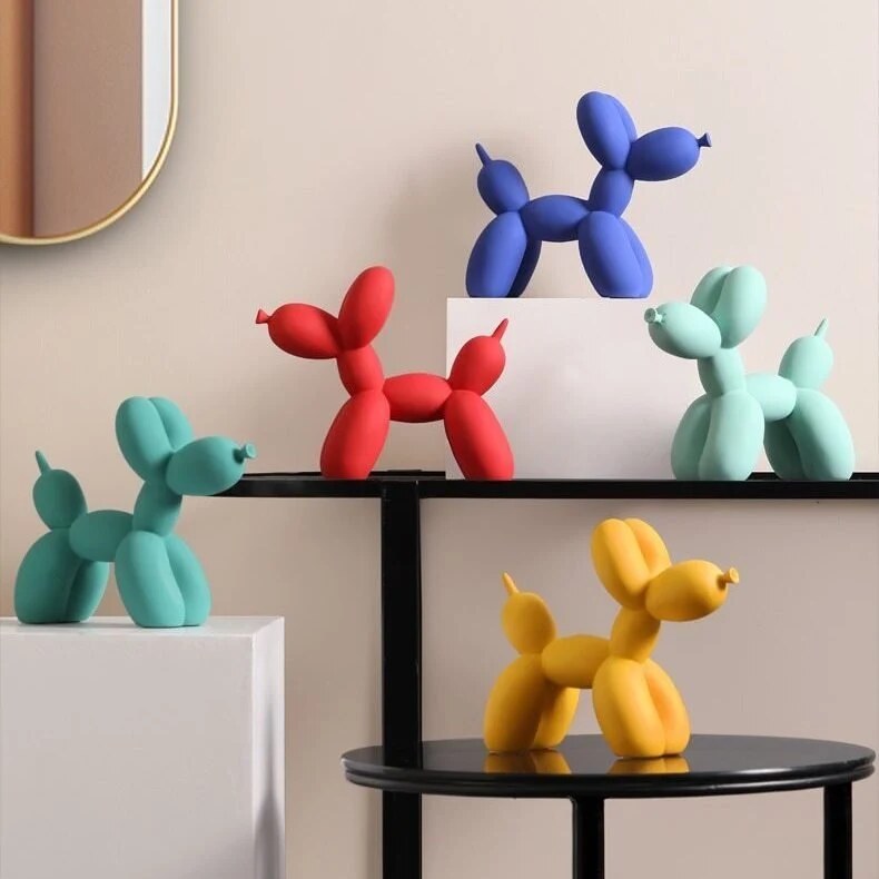 Sculpture Chien Ballon – Figurine Décorative en Résine
