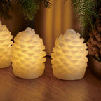 Set de 2 bougies led pomme de pin – ambiance festive