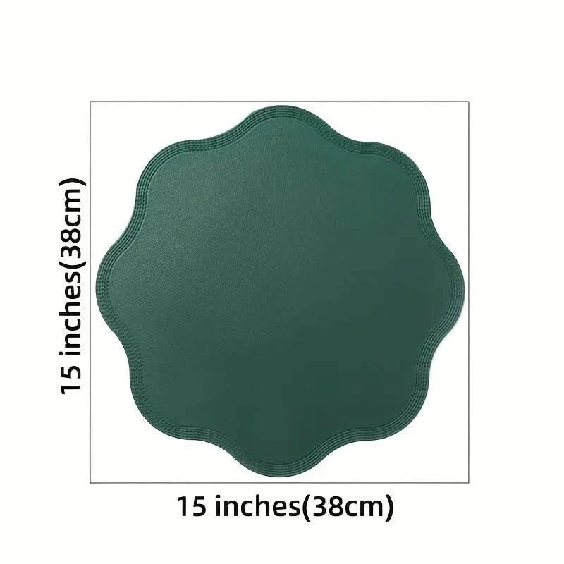 Set de table carrée – Motifs texturés et embossés en simili-cuir