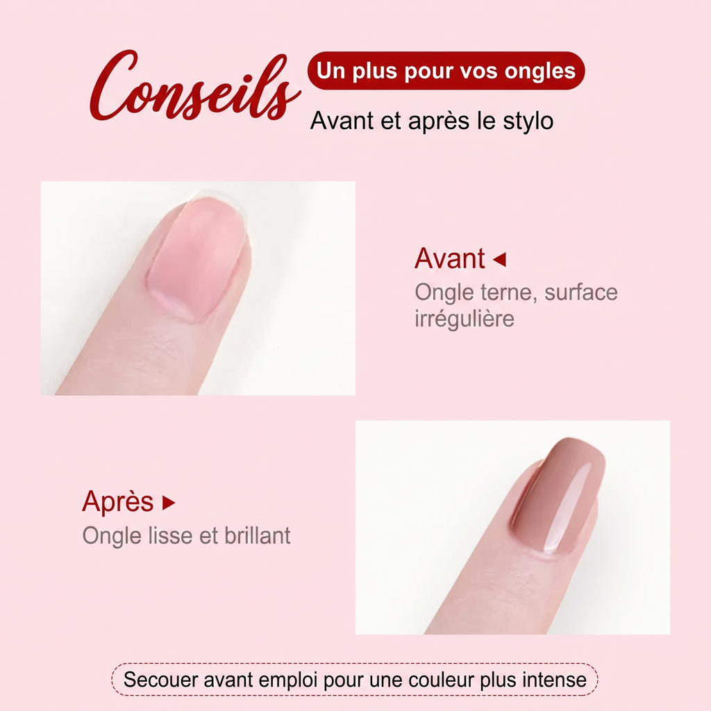 Stylo vernis gel pour nail art – pointe fine, coffret de quatre couleurs