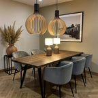 Suspension bois naturel – luminaire vintage réglable