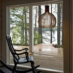 Suspension bois naturel – luminaire vintage réglable