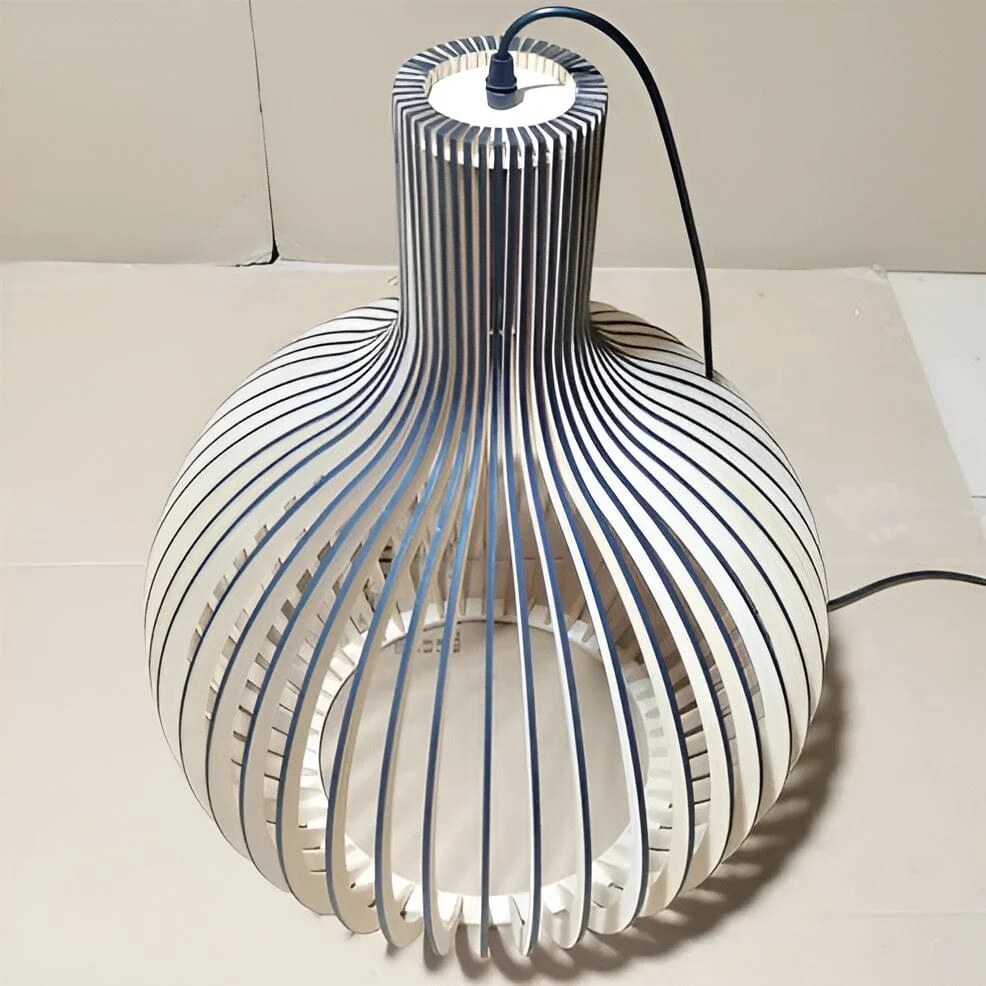 Suspension bois naturel – luminaire vintage réglable