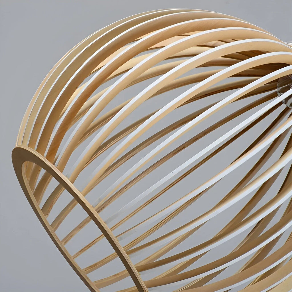 Suspension bois naturel – luminaire vintage réglable