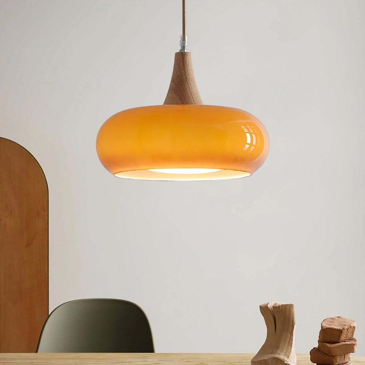Suspension Charlotte – luminaire suspendu bois et verre