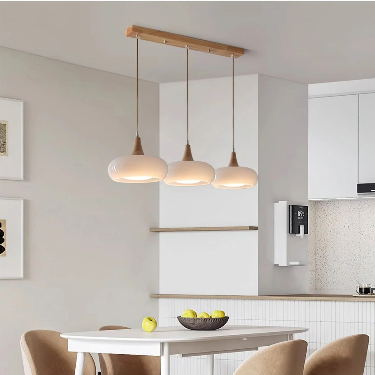 Suspension Charlotte – luminaire suspendu bois et verre