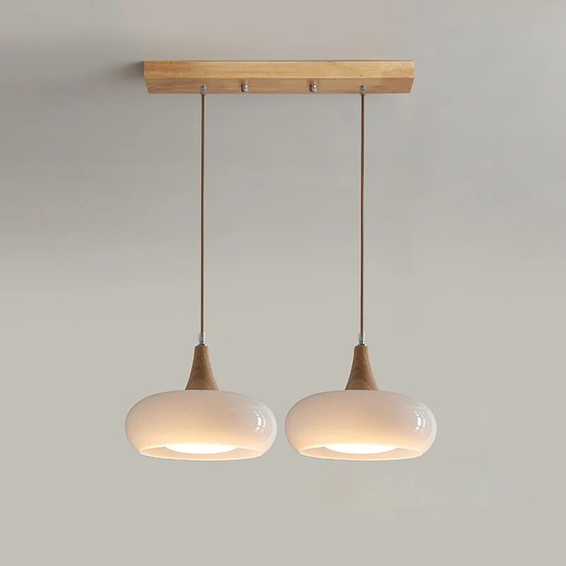 Suspension Charlotte – luminaire suspendu bois et verre