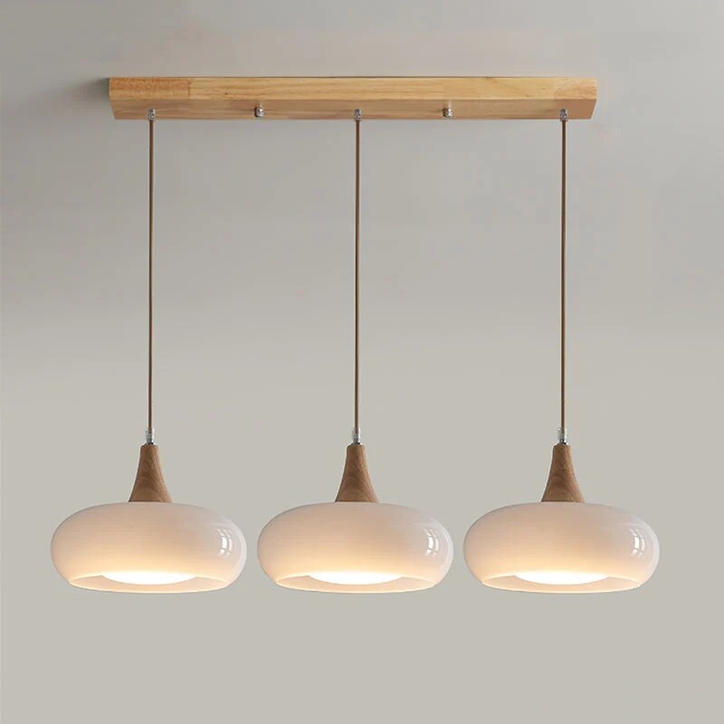 Suspension Charlotte – luminaire suspendu bois et verre