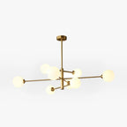 Suspension en cuivre et verre – Design géométrique épuré