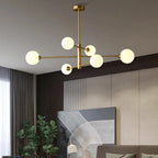 Suspension en cuivre et verre – Design géométrique épuré