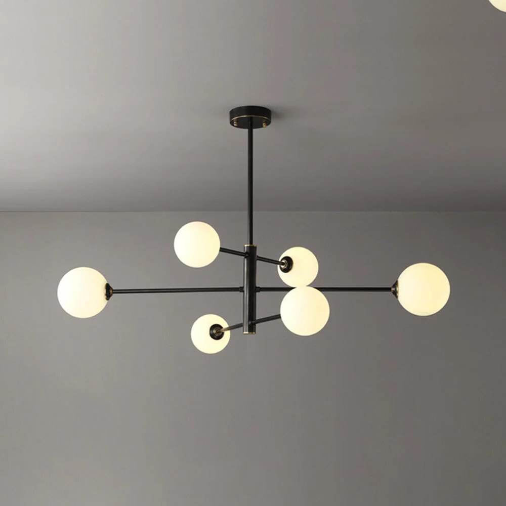 Suspension en cuivre et verre – Design géométrique épuré