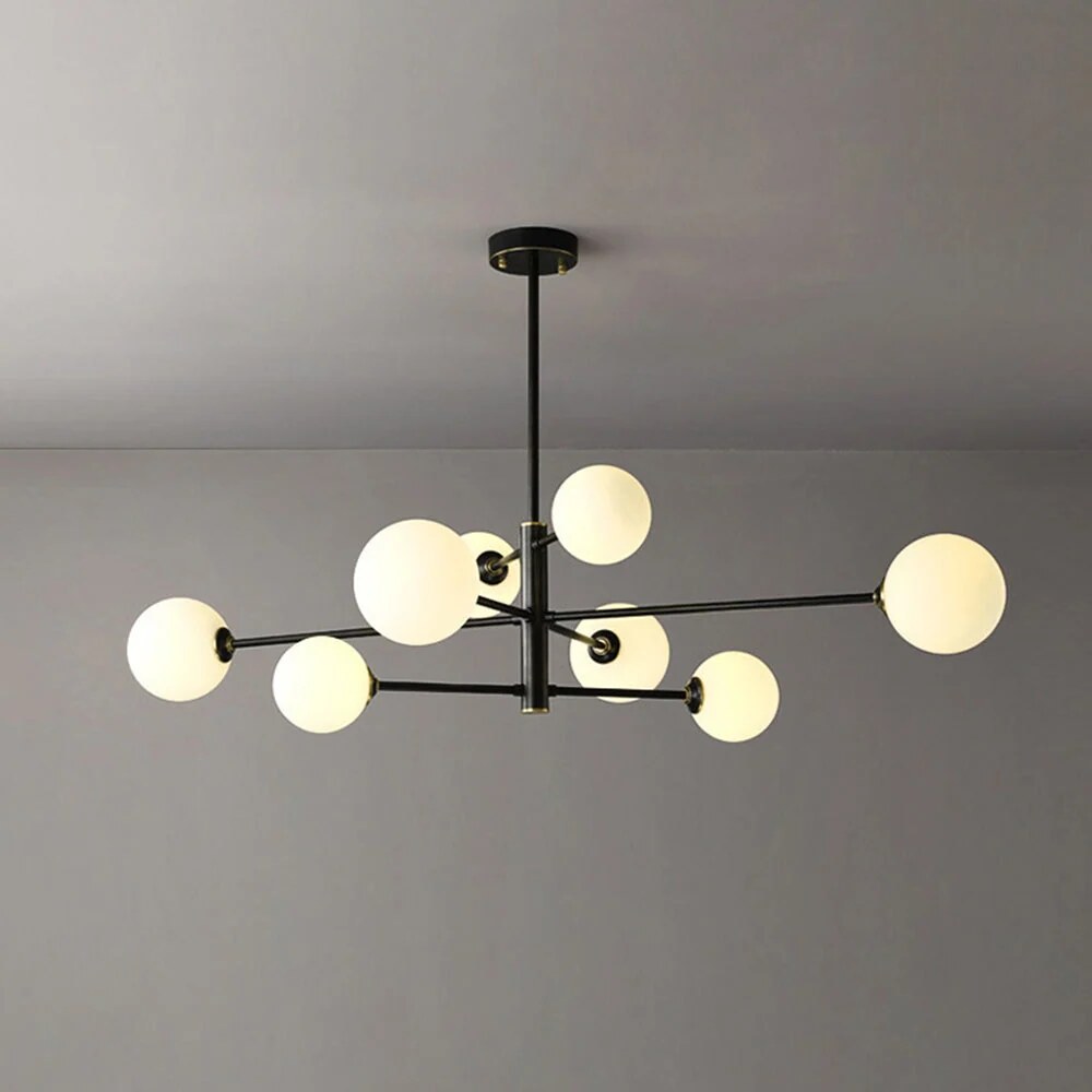 Suspension en cuivre et verre – Design géométrique épuré