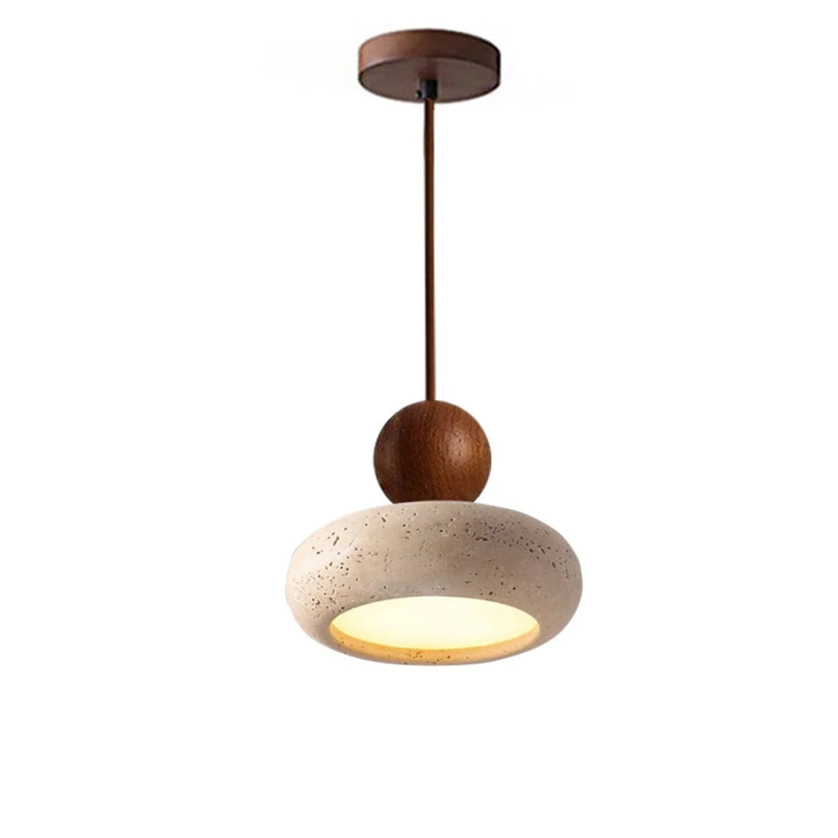 Suspension luminaire – bois et béton, lumière chaleureuse