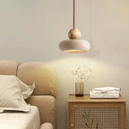 Suspension luminaire – bois et béton, lumière chaleureuse
