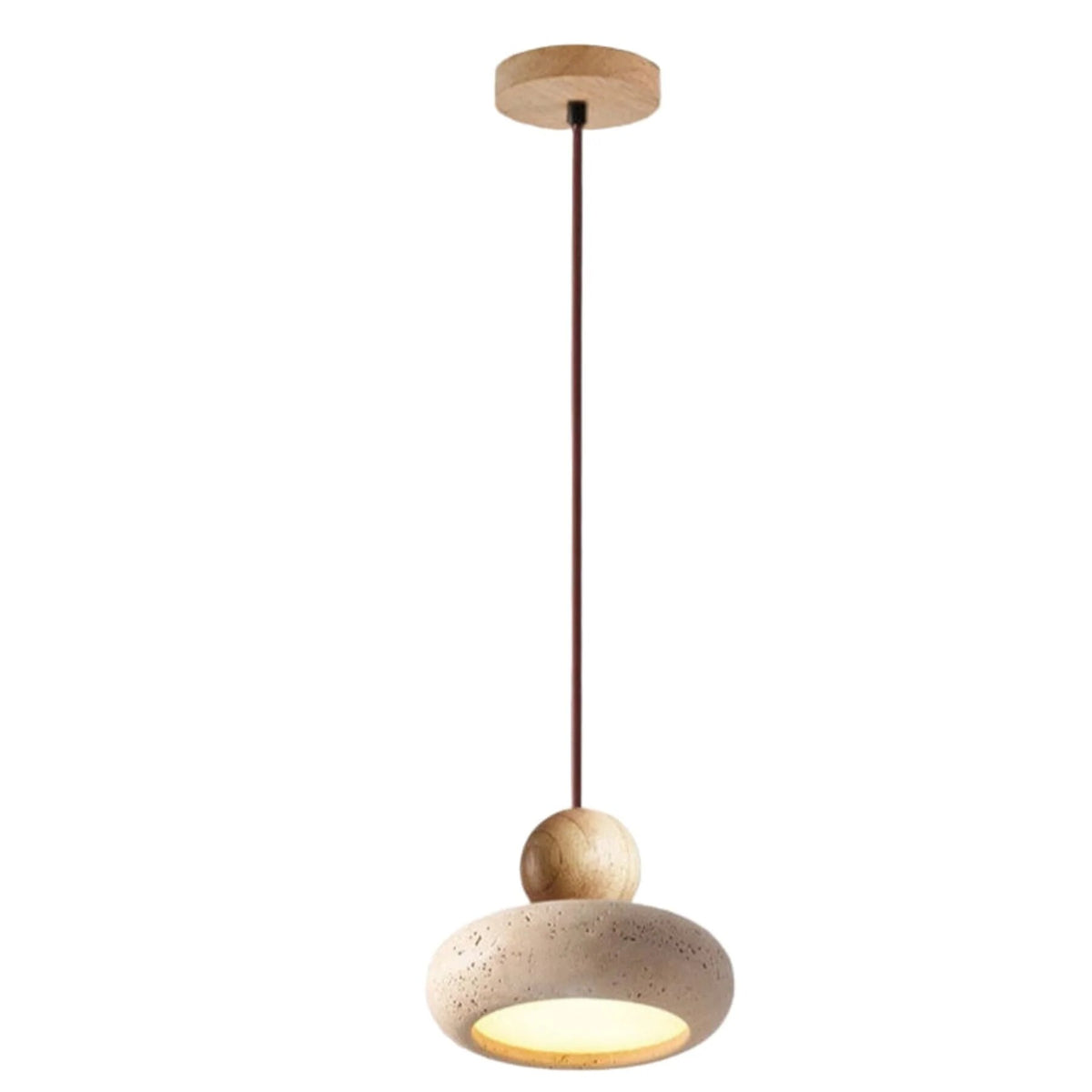 Suspension luminaire – bois et béton, lumière chaleureuse