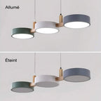 Suspension luminaire – Cylindres métalliques style scandinave