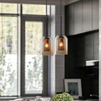 Suspension luminaire en verre teinté – scandinave épuré