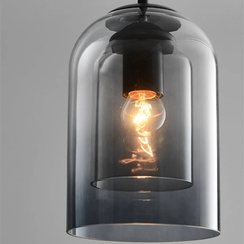 Suspension luminaire en verre teinté – scandinave épuré
