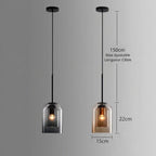 Suspension luminaire en verre teinté – scandinave épuré