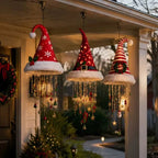 Suspension lumineuse bonnet de Père Noël – cascade LED