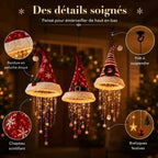 Suspension lumineuse bonnet de Père Noël – cascade LED