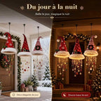 Suspension lumineuse bonnet de Père Noël – cascade LED