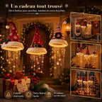 Suspension lumineuse bonnet de Père Noël – cascade LED