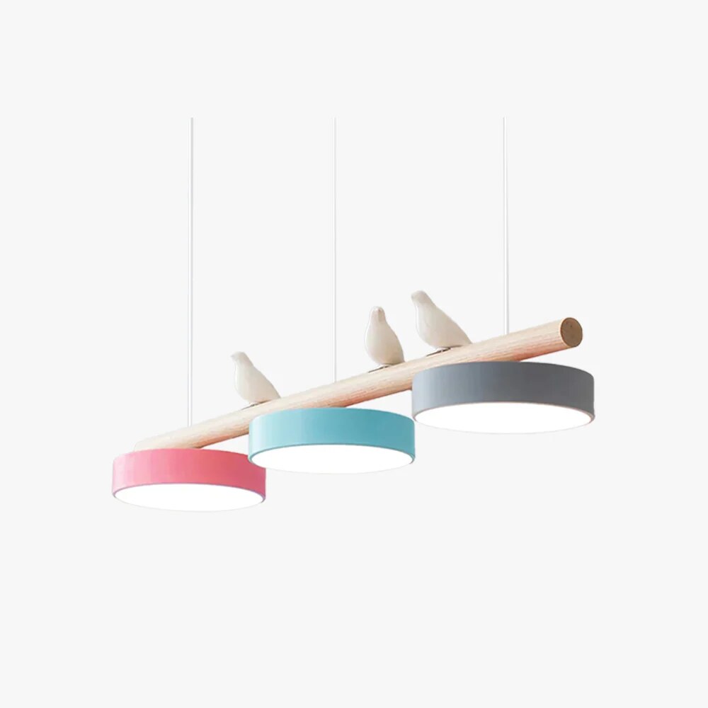 Suspension Oiseau – Luminaire dimmable design métal bois
