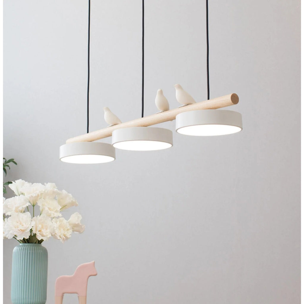 Suspension Oiseau – Luminaire dimmable design métal bois