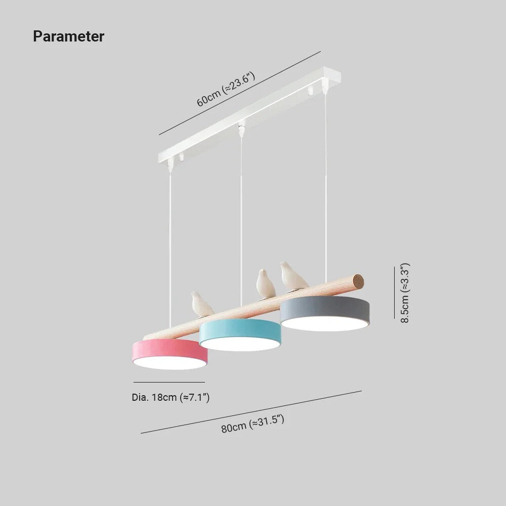 Suspension Oiseau – Luminaire dimmable design métal bois