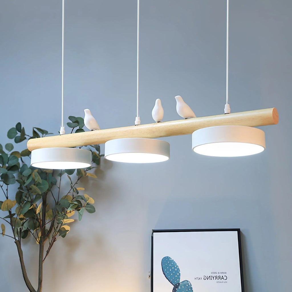 Suspension Oiseau – Luminaire dimmable design métal bois