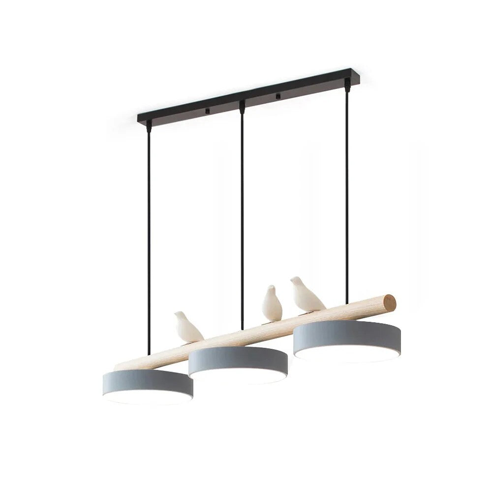 Suspension Oiseau – Luminaire dimmable design métal bois
