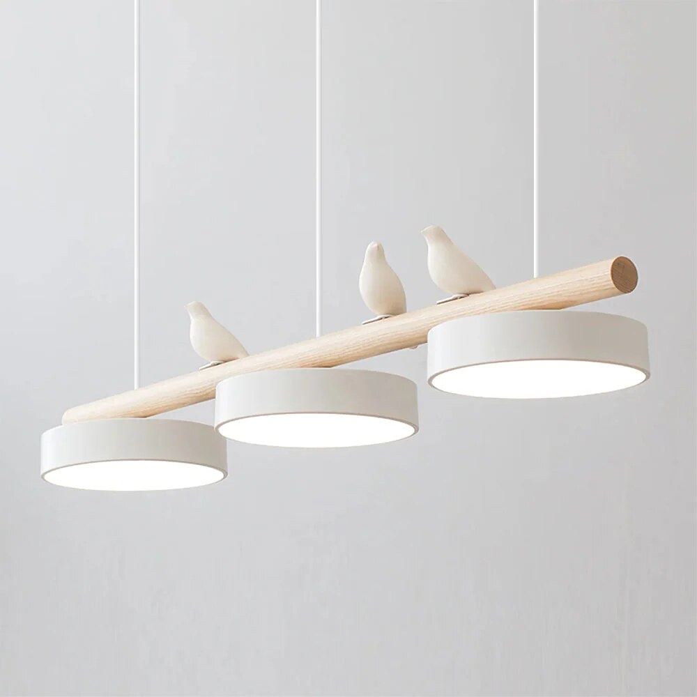 Suspension Oiseau – Luminaire dimmable design métal bois