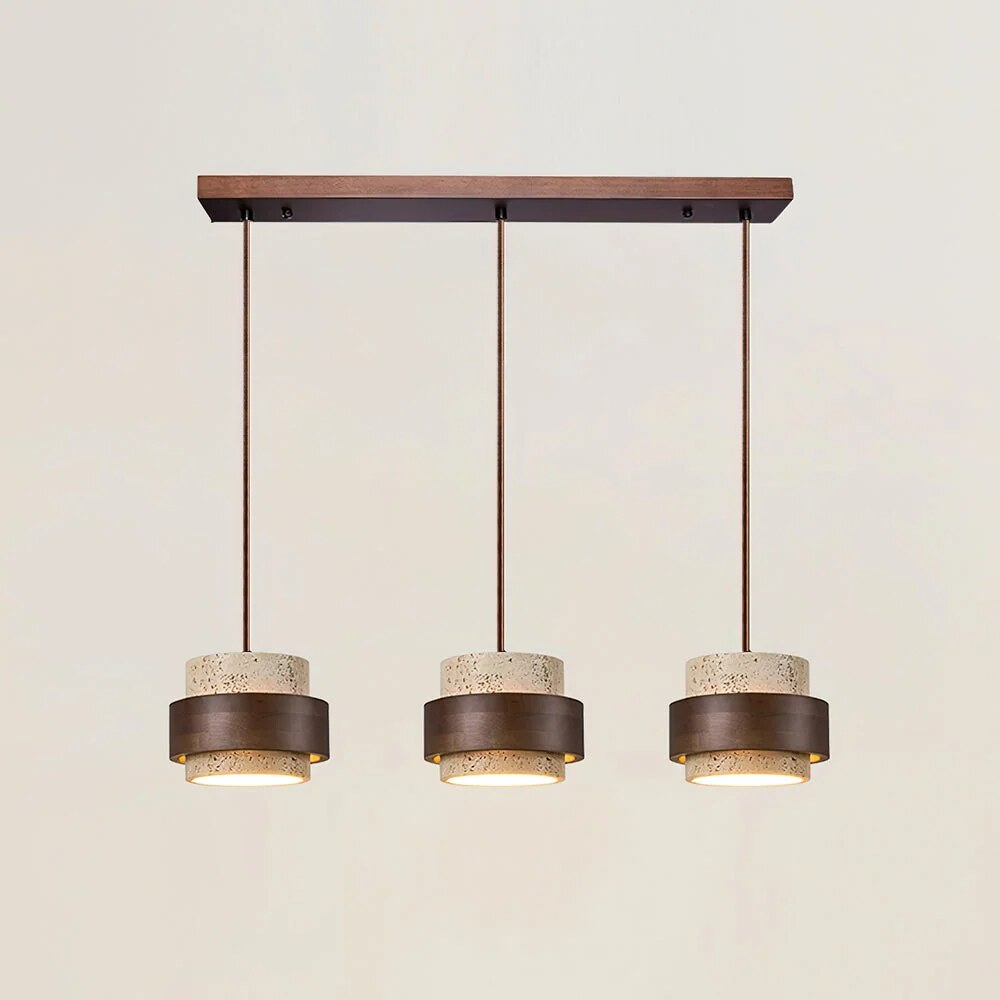 Suspension Perra en travertin – architecture bois et pierre