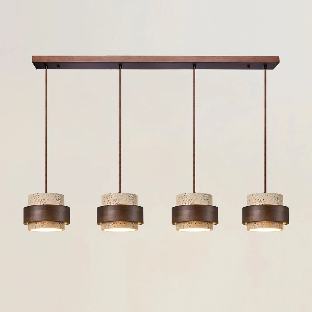 Suspension Perra en travertin – architecture bois et pierre