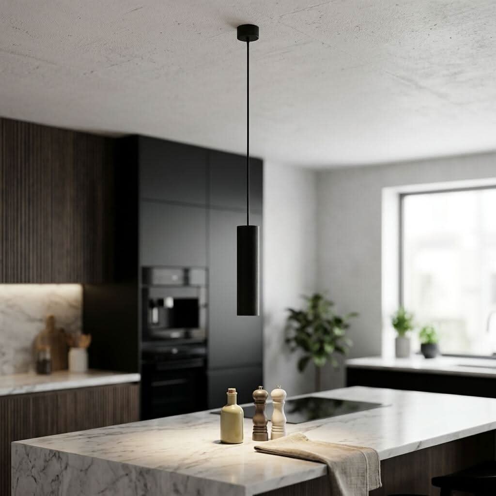 Suspension tube – Design minimaliste, finition noir mat