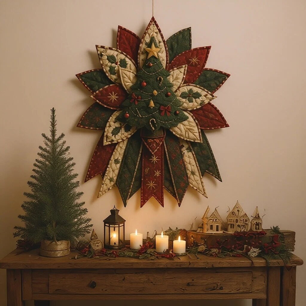 Tableau de Noël à fabriquer – pièces de tissu à assembler