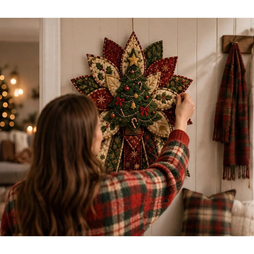 Tableau de Noël à fabriquer – pièces de tissu à assembler