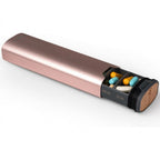 Pilulier 7 jours – aluminium et bois, sept compartiments