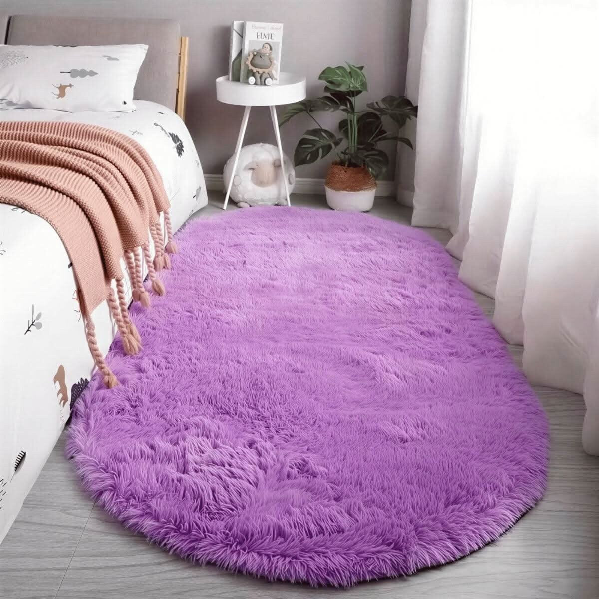 Tapis Ovale Antidérapant – Pluche Douillette pour Chambre