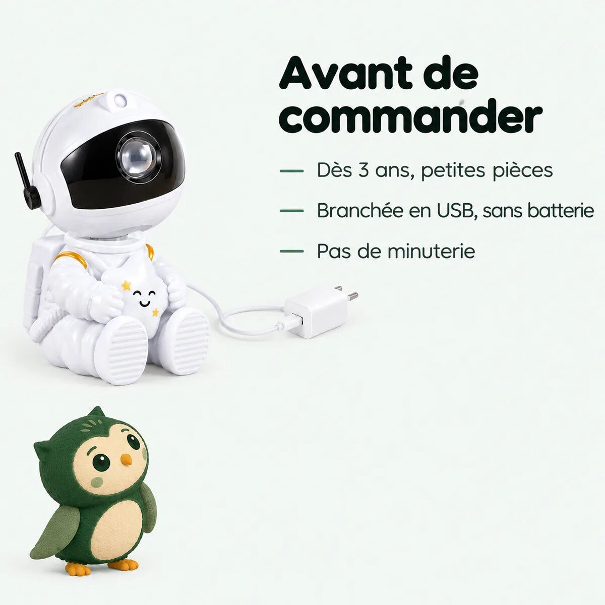 Veilleuse Astronaute – Projecteur d'étoiles et galaxie