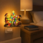 Veilleuse de Noël – luminaire strassé avec Père Noël