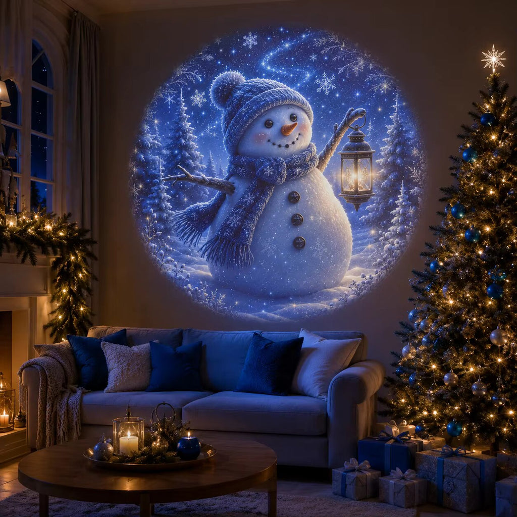 Veilleuse décorée avec projecteur – 8 motifs festifs