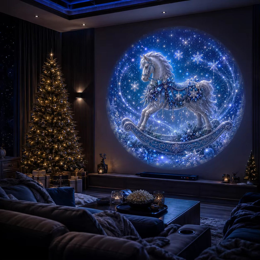 Veilleuse décorée avec projecteur – 8 motifs festifs