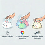Veilleuse Lapin Incassable – Silicone souple, tactile