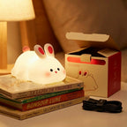 Veilleuse Lapin Incassable – Silicone souple, tactile