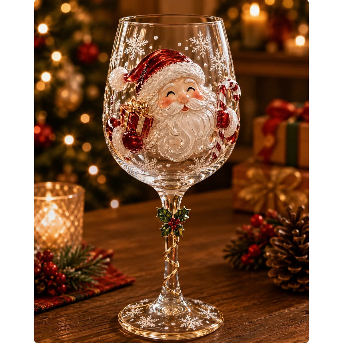 Verres de Noël – Motifs de fête en relief 3D à boire