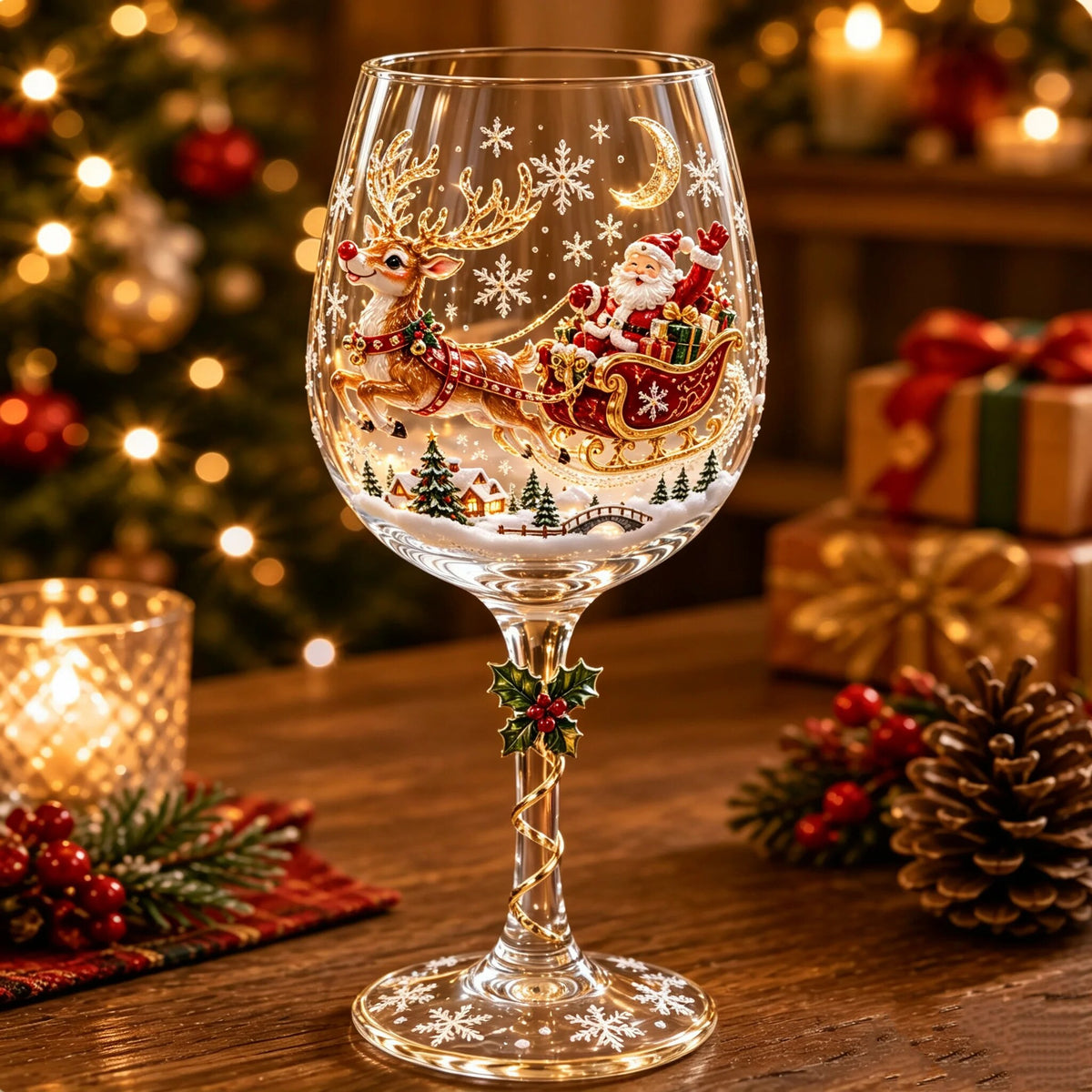 Verres de Noël – Motifs de fête en relief 3D à boire