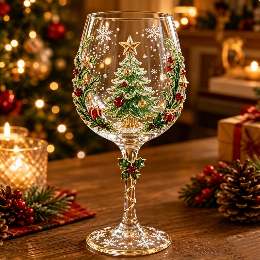 Verres de Noël – Motifs de fête en relief 3D à boire